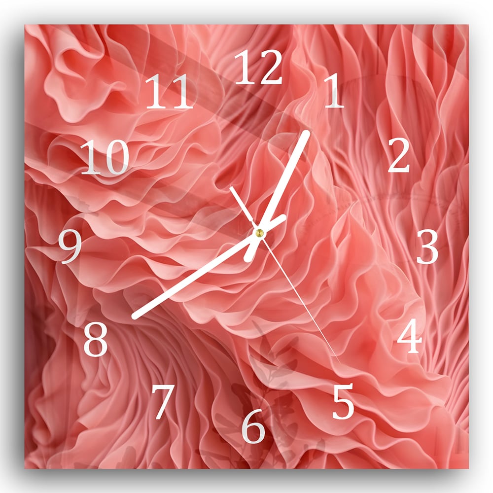 Wandklok 30x30 - Gehard Glas - Organische Texuur van Koraal