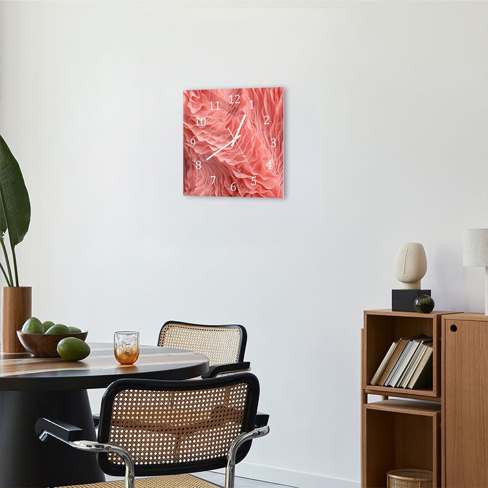 Wandklok 30x30 - Gehard Glas - Organische Texuur van Koraal