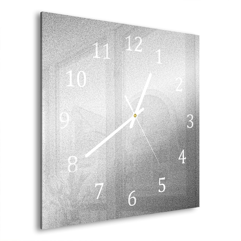 Wandklok Zilveren Matte Textuur 30x30 cm gehard glas