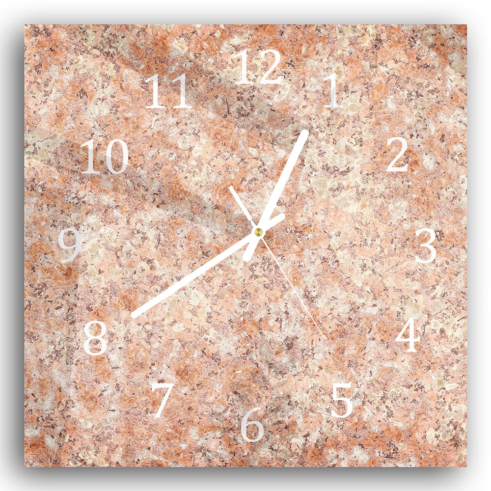 Wandklok 30x30 - Gehard Glas - Geel Graniet