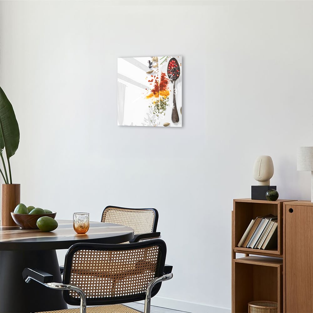 Wandklok 30x30 - Gehard Glas - Specerijenpalet