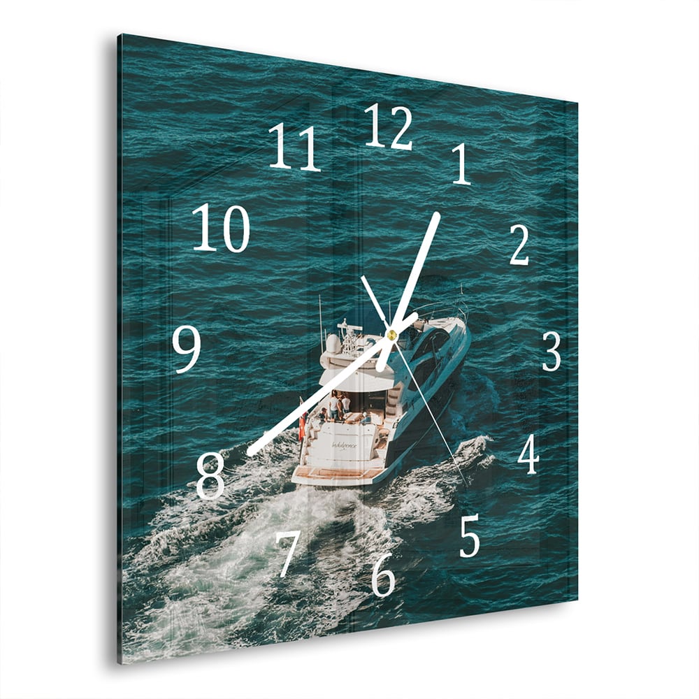 Wandklok 30x30 - Gehard Glas - Yacht op het water