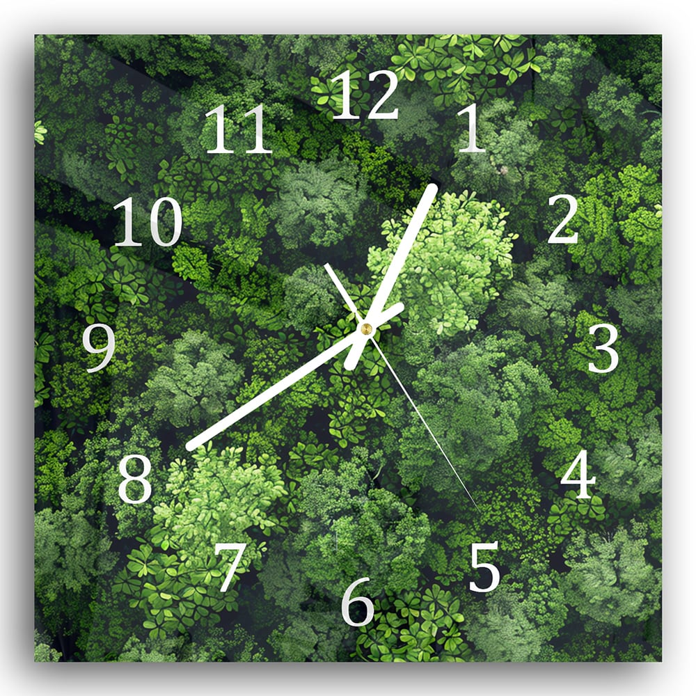 Wandklok 30x30 - Gehard Glas - Bossen van Bovenaf