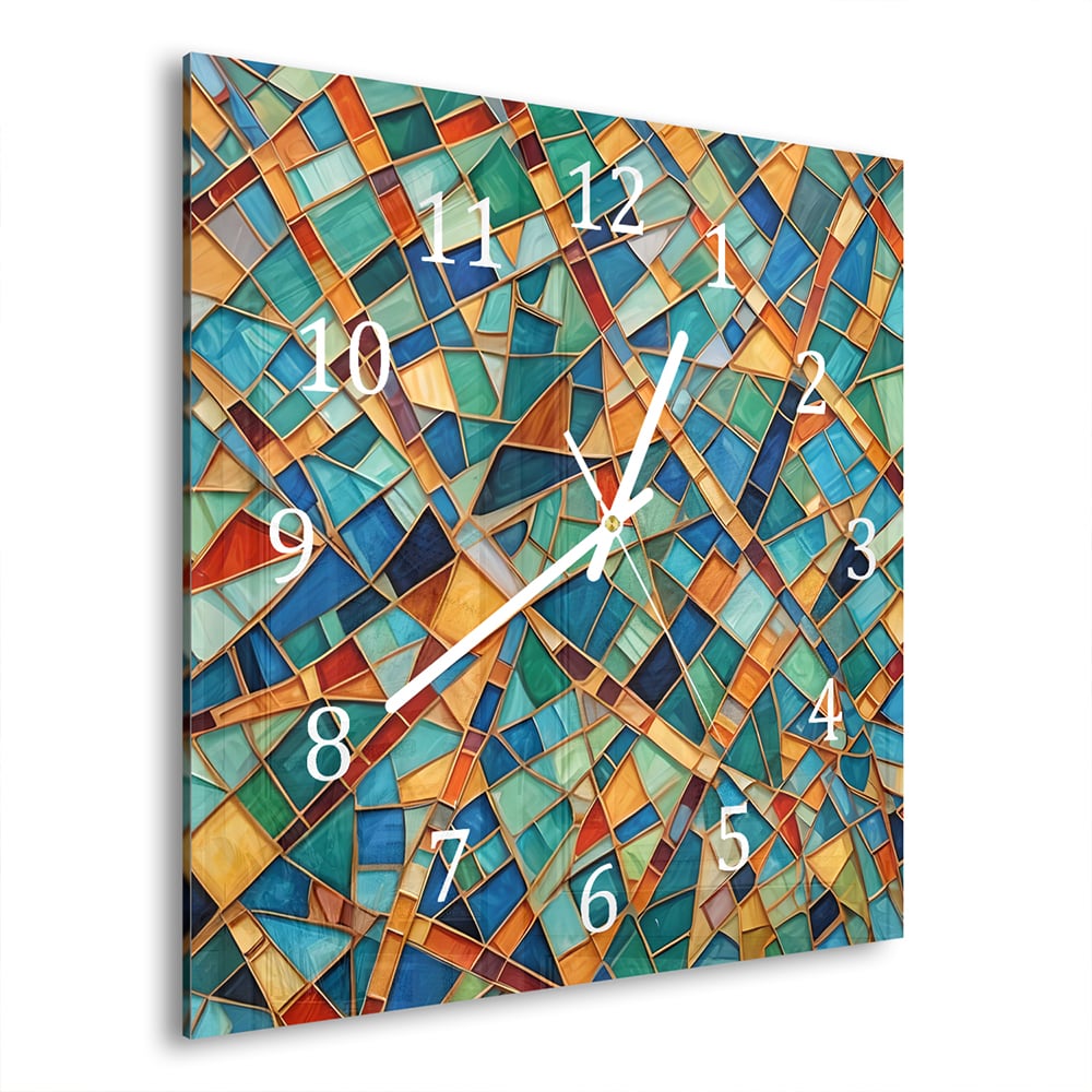 Wandklok MozaÃ¯ek Textuur 30x30 cm gehard glas