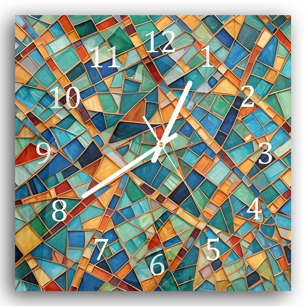 Wandklok 30x30 - Gehard Glas - MozaÃ¯ek Textuur