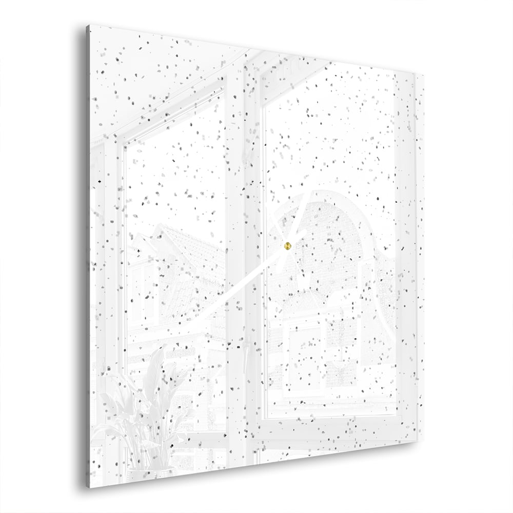 Wandklok Sempre Terrazzo 30x30 cm gehard glas