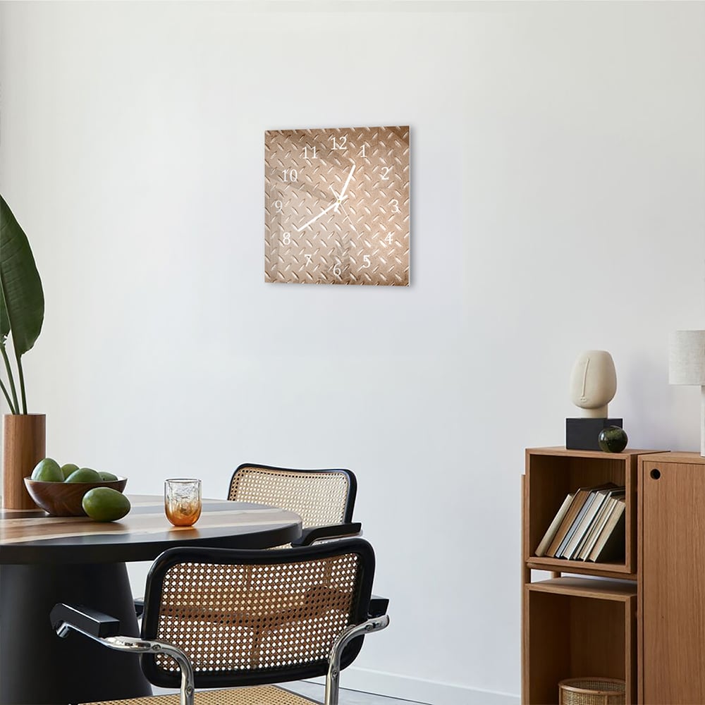 Wandklok 30x30 - Gehard Glas - Roestige Traanplaat