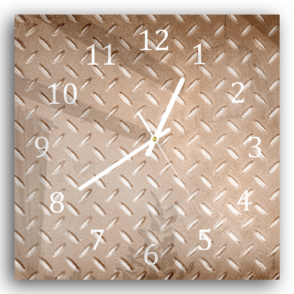 Wandklok 30x30 - Gehard Glas - Roestige Traanplaat