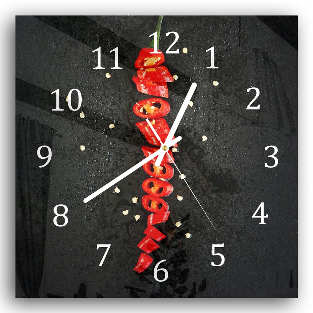 Wandklok 30x30 - Gehard Glas - Gesneden Peper