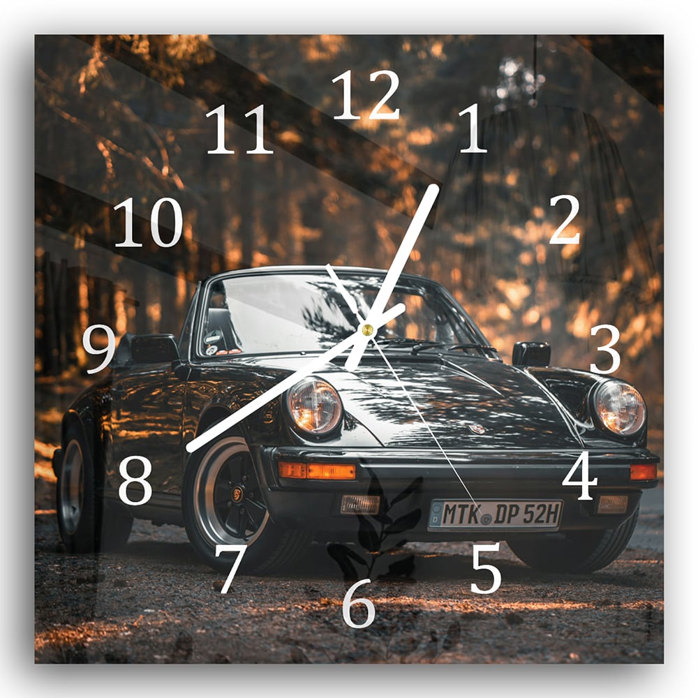 Wandklok 30x30 - Gehard Glas - Vintage Porsche