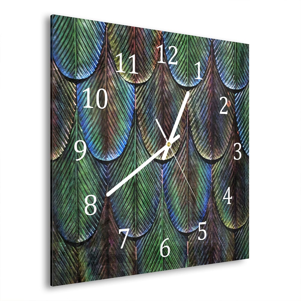 Wandklok 30x30 - Gehard Glas - Bladeren Textuur