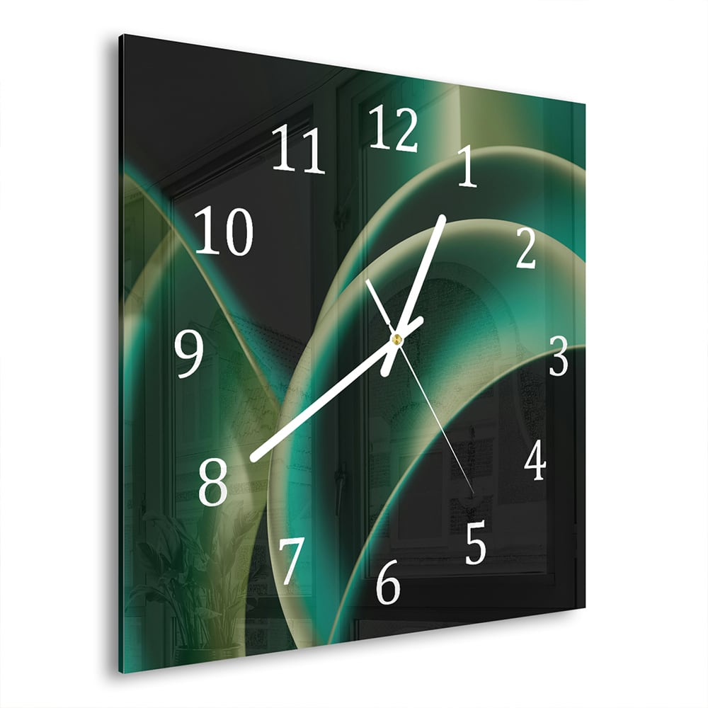 Wandklok 30x30 - Gehard Glas - Groene Rondingen