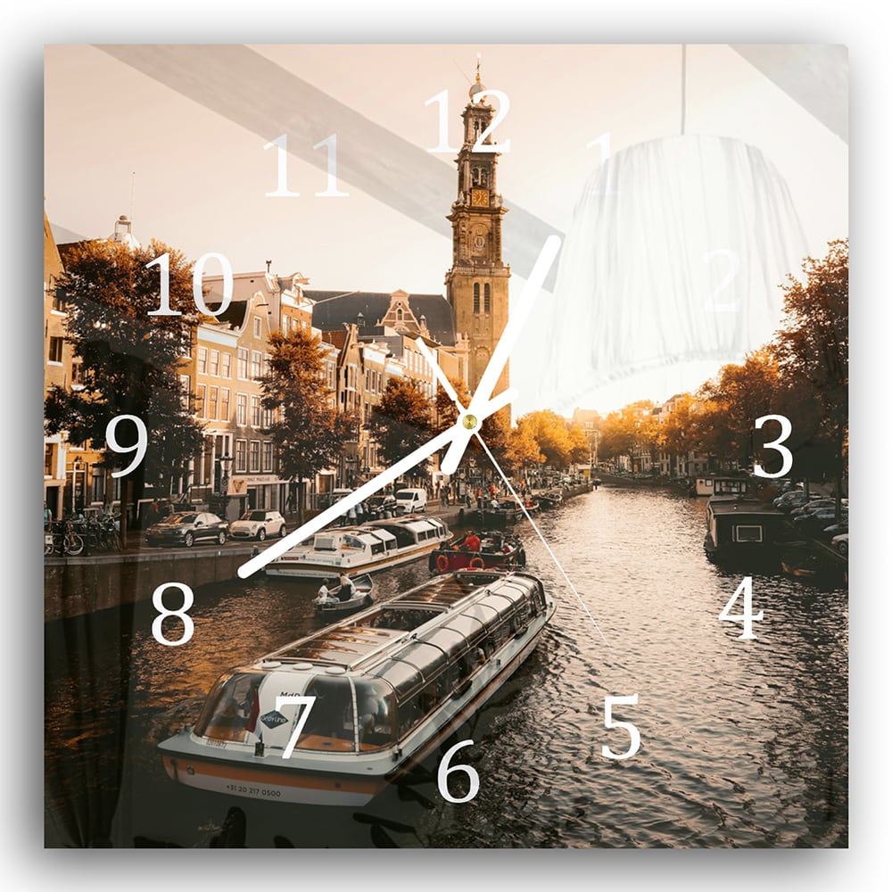 Wandklok 30x30 - Gehard Glas - Amsterdamse Herfst