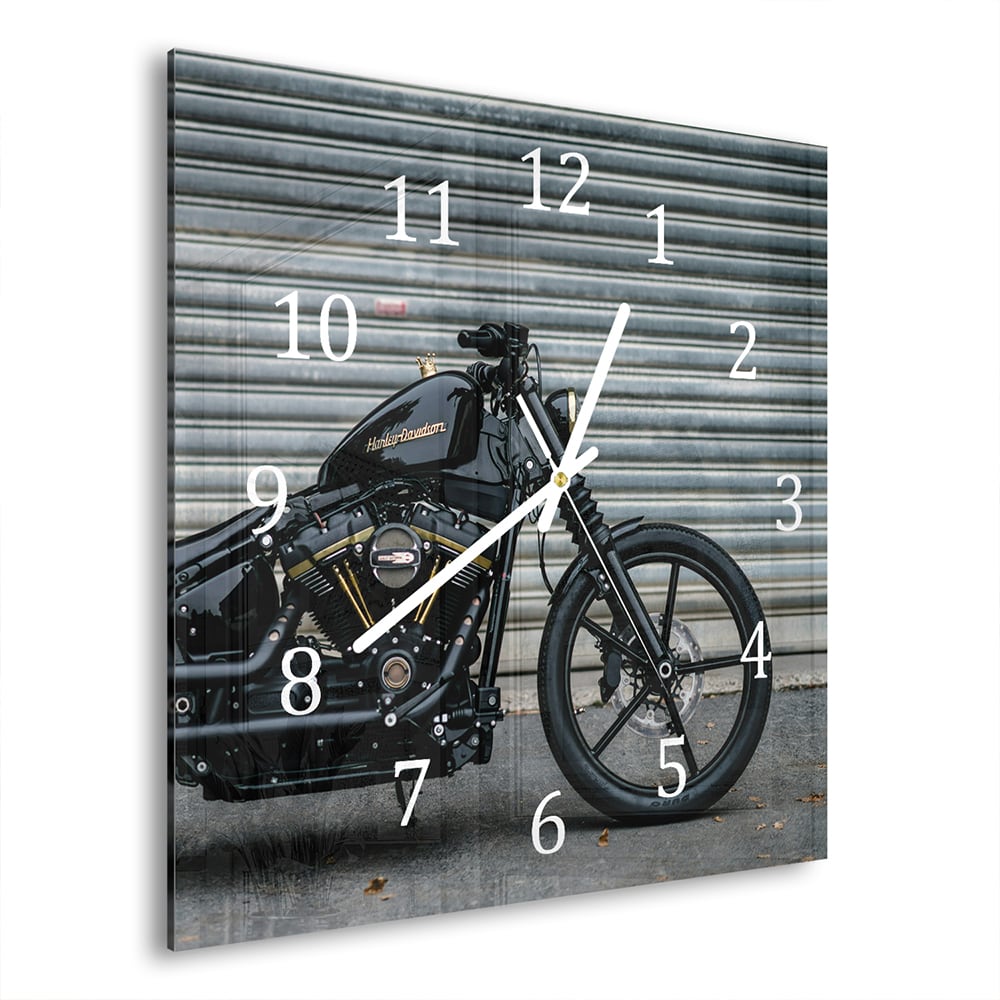 Wandklok 30x30 - Gehard Glas - Harley Davidson