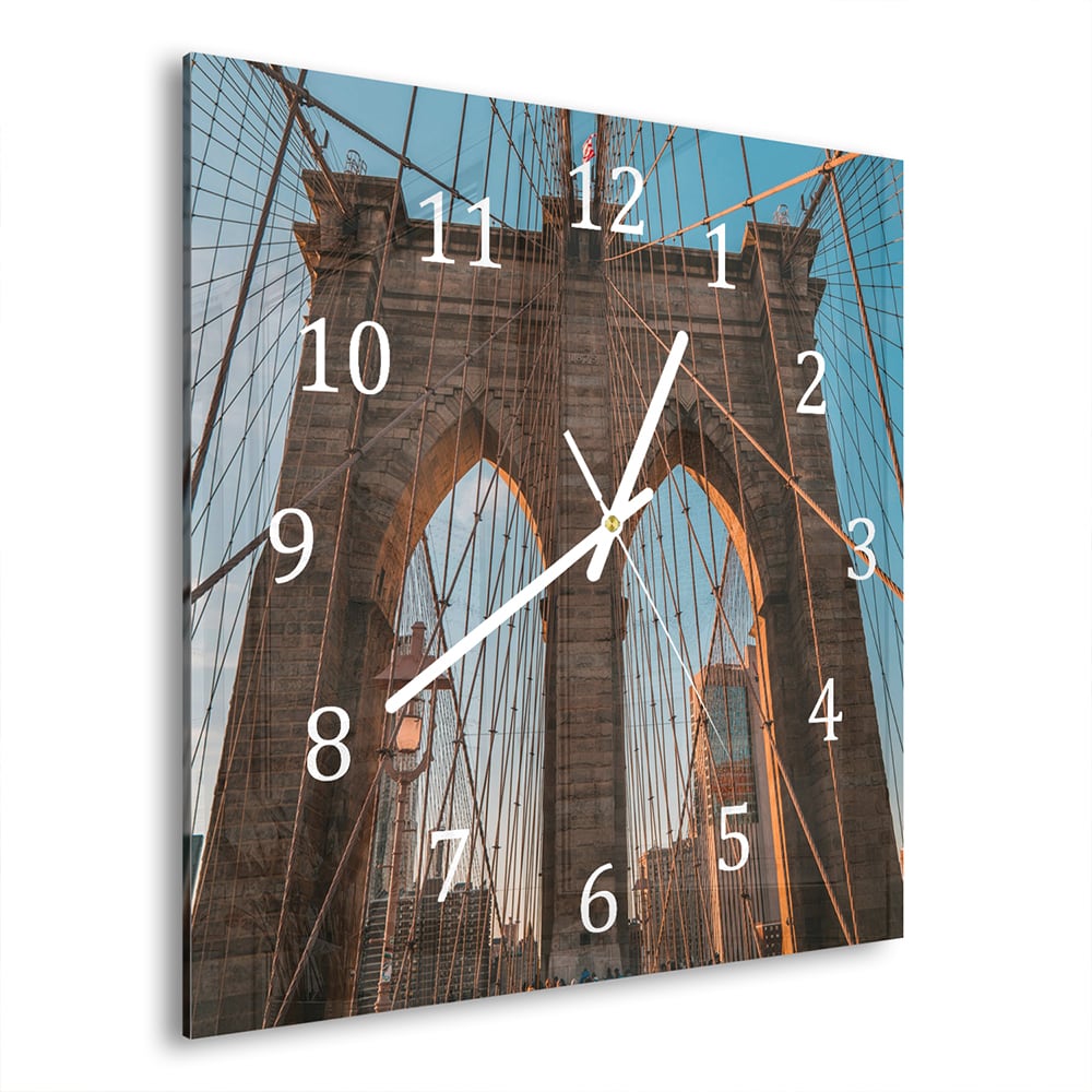 Wandklok 30x30 - Gehard Glas - Brooklyn Bridge