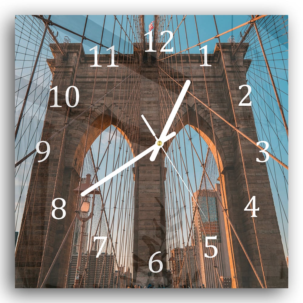 Wandklok 30x30 - Gehard Glas - Brooklyn Bridge