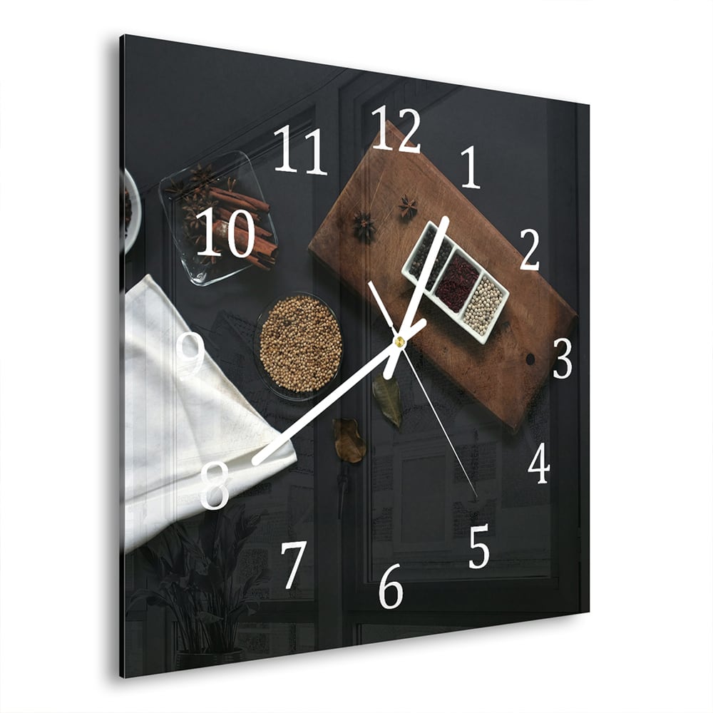 Wandklok Smaakvolle Compositie 30x30 cm gehard glas