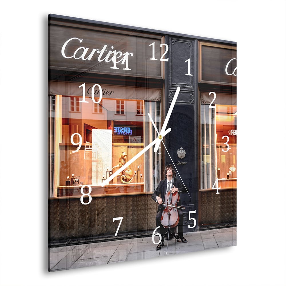 Wandklok 30x30 - Gehard Glas - Cartier Winkel