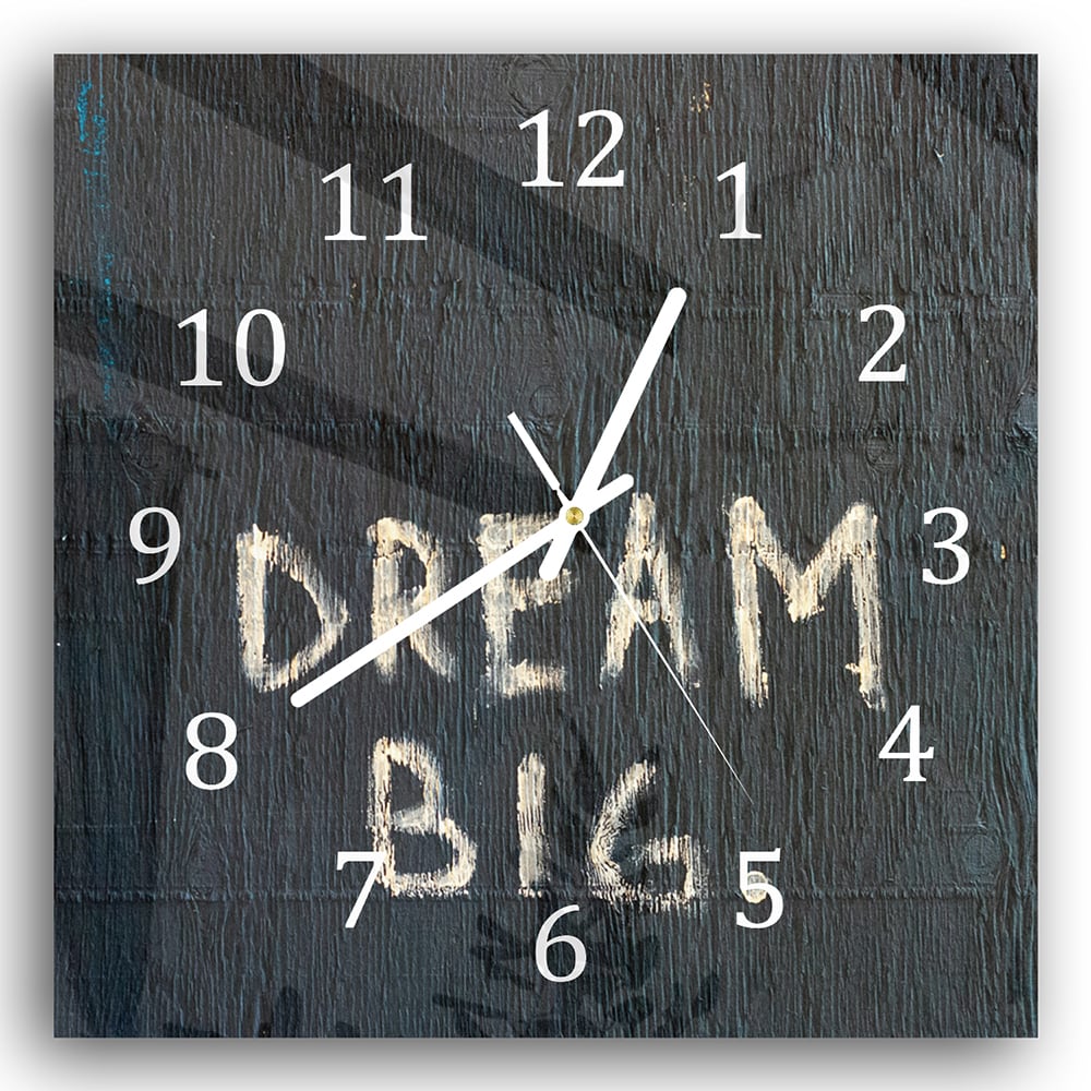 Wandklok 30x30 - Gehard Glas - Dream Big