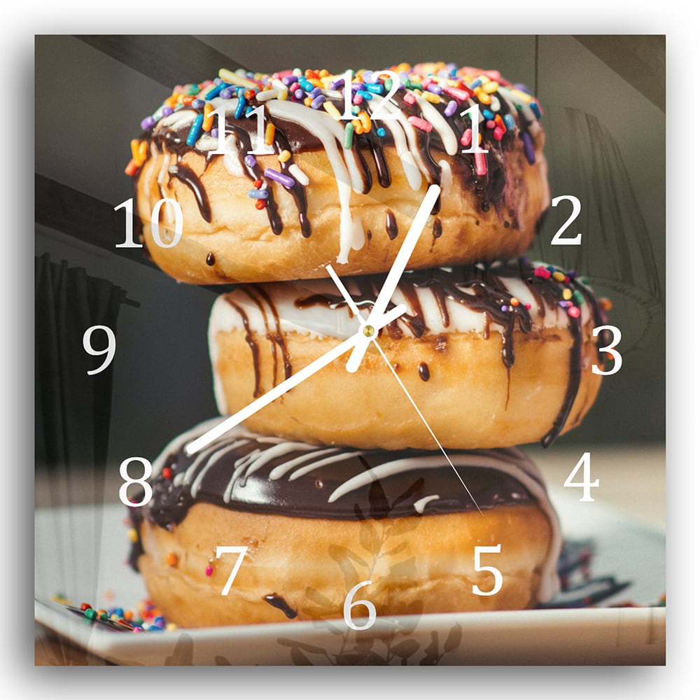 Wandklok 30x30 - Gehard Glas - Donuts