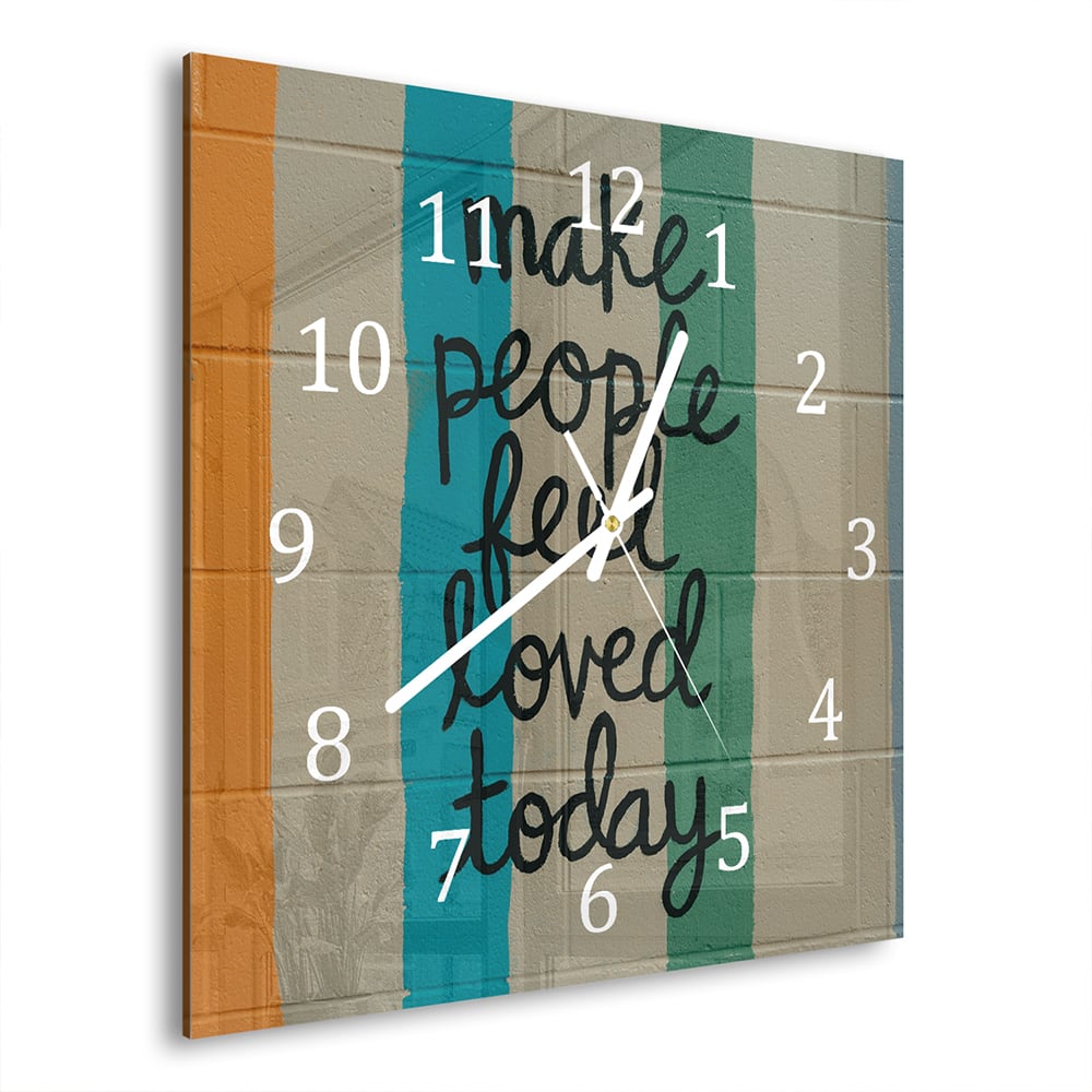 Wandklok 30x30 - Gehard Glas - Make People Feel Loved Today