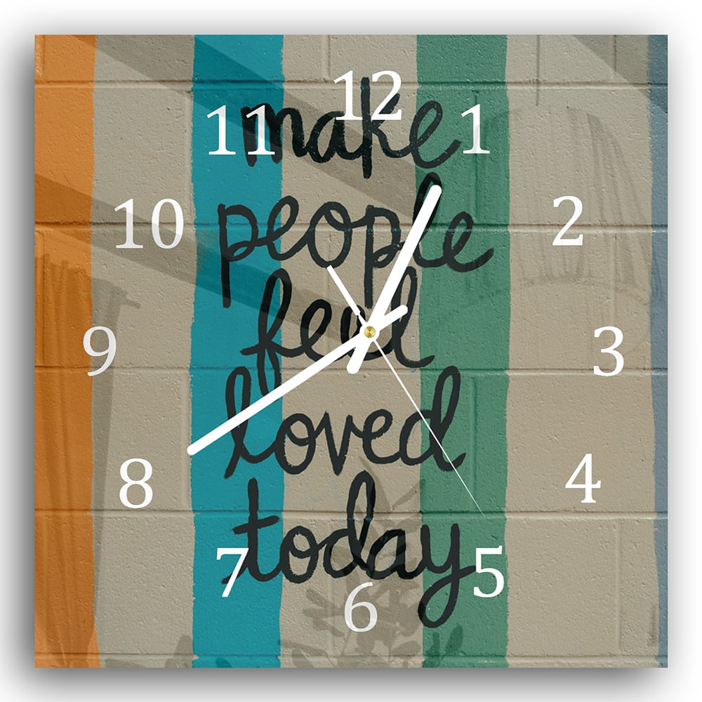 Wandklok 30x30 - Gehard Glas - Make People Feel Loved Today