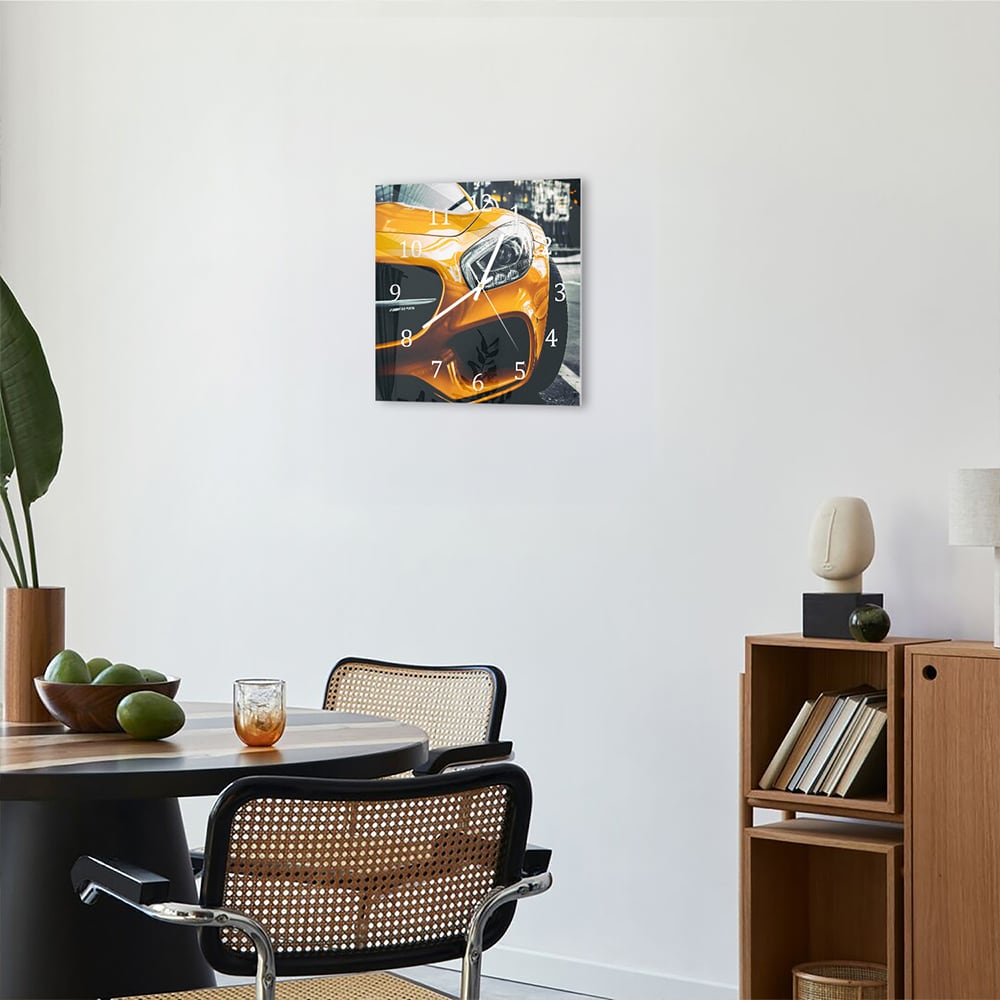 Wandklok 30x30 - Gehard Glas - Mercedes SLS AMG