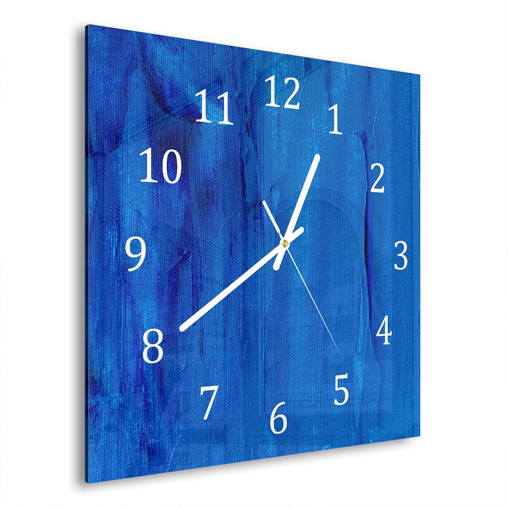 Wandklok 30x30 - Gehard Glas - Blauw Abstractie