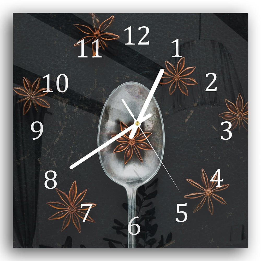 Wandklok 30x30 - Gehard Glas - Steranijs op Lepel