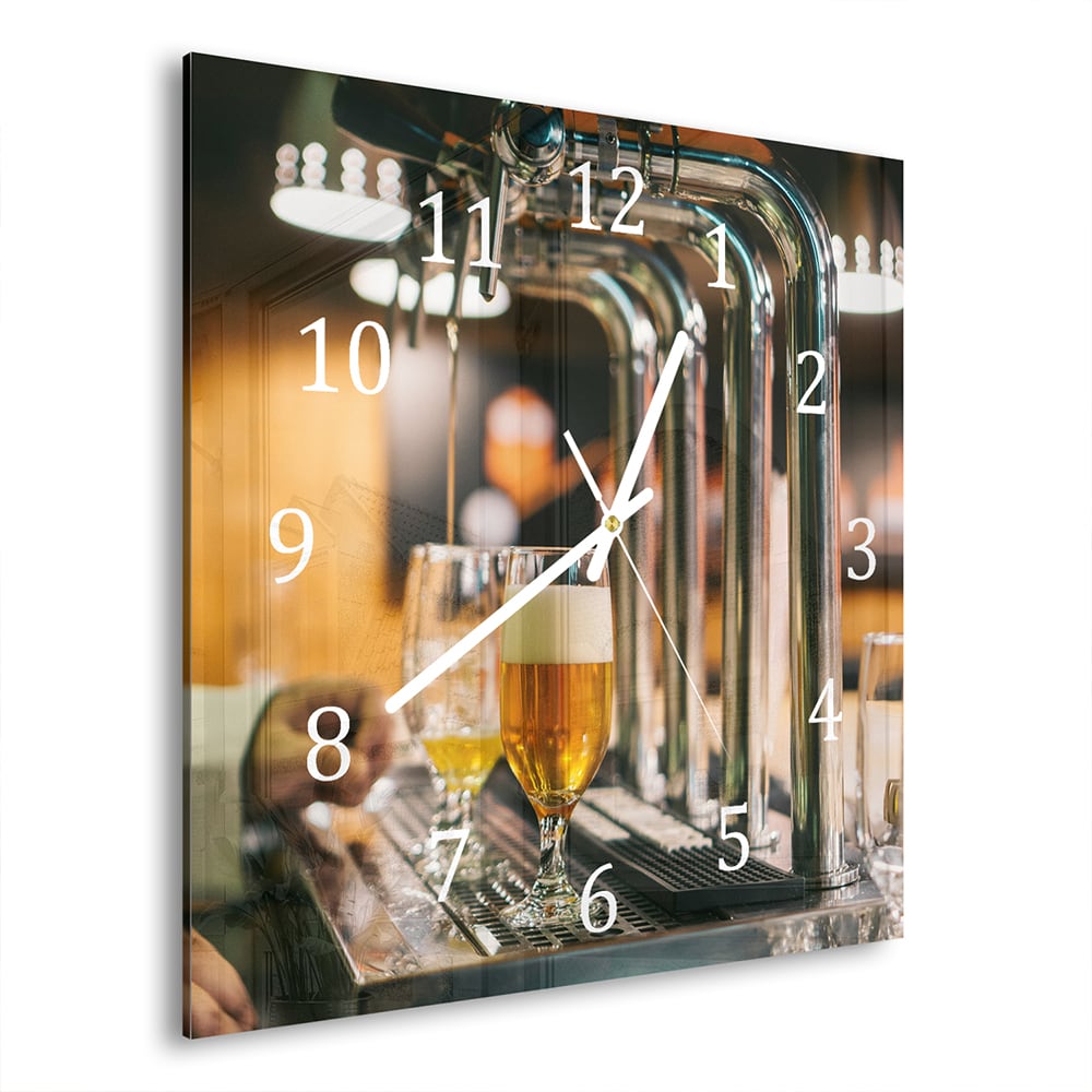 Wandklok 30x30 - Gehard Glas - Bier aan de Tap