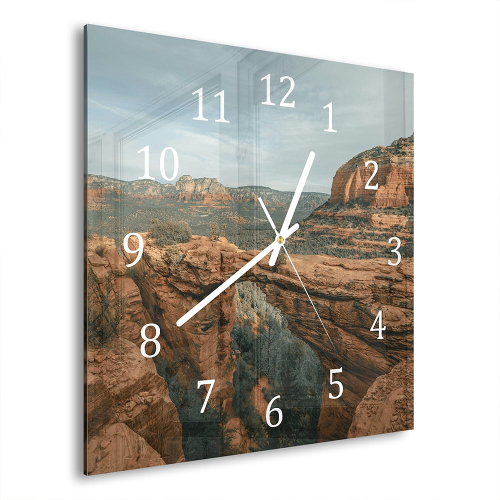 Wandklok 30x30 - Gehard Glas - Rotsen in de Canyons