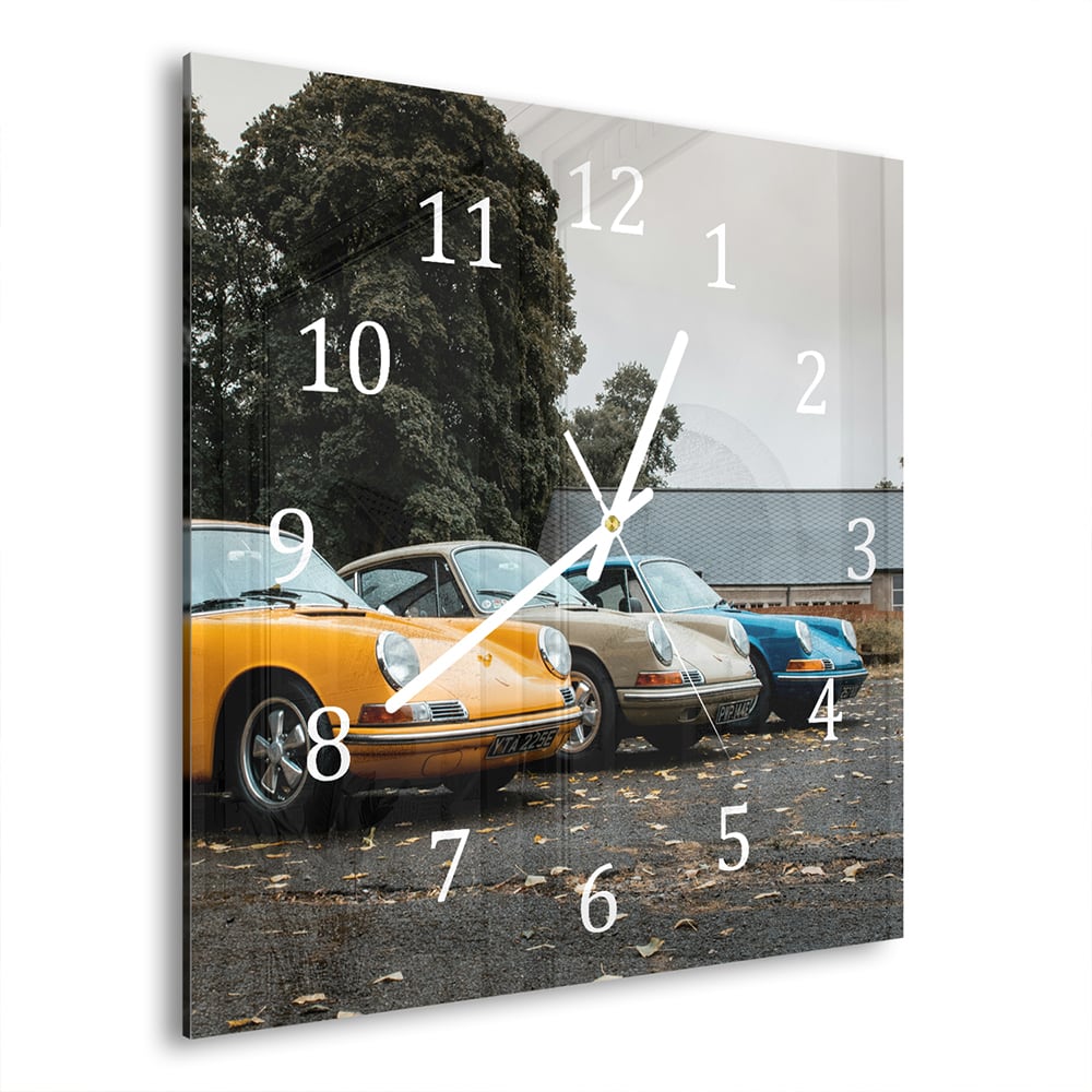 Wandklok 30x30 - Gehard Glas - Porsche 911 1970