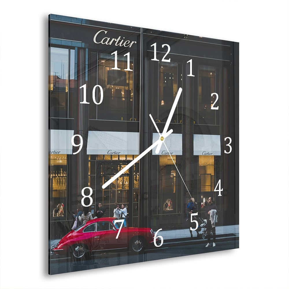 Wandklok 30x30 - Gehard Glas - Cartier Winkel Front