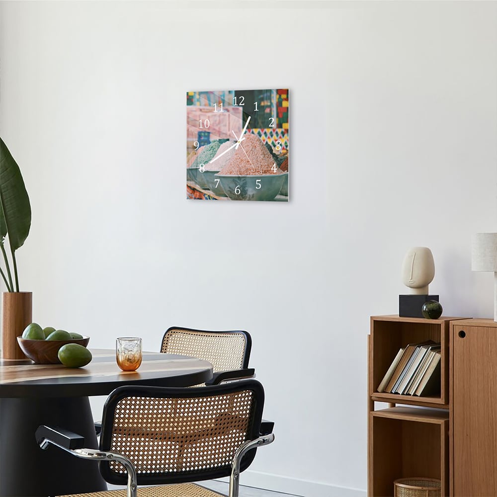 Wandklok 30x30 - Gehard Glas - Specerijen en Zout