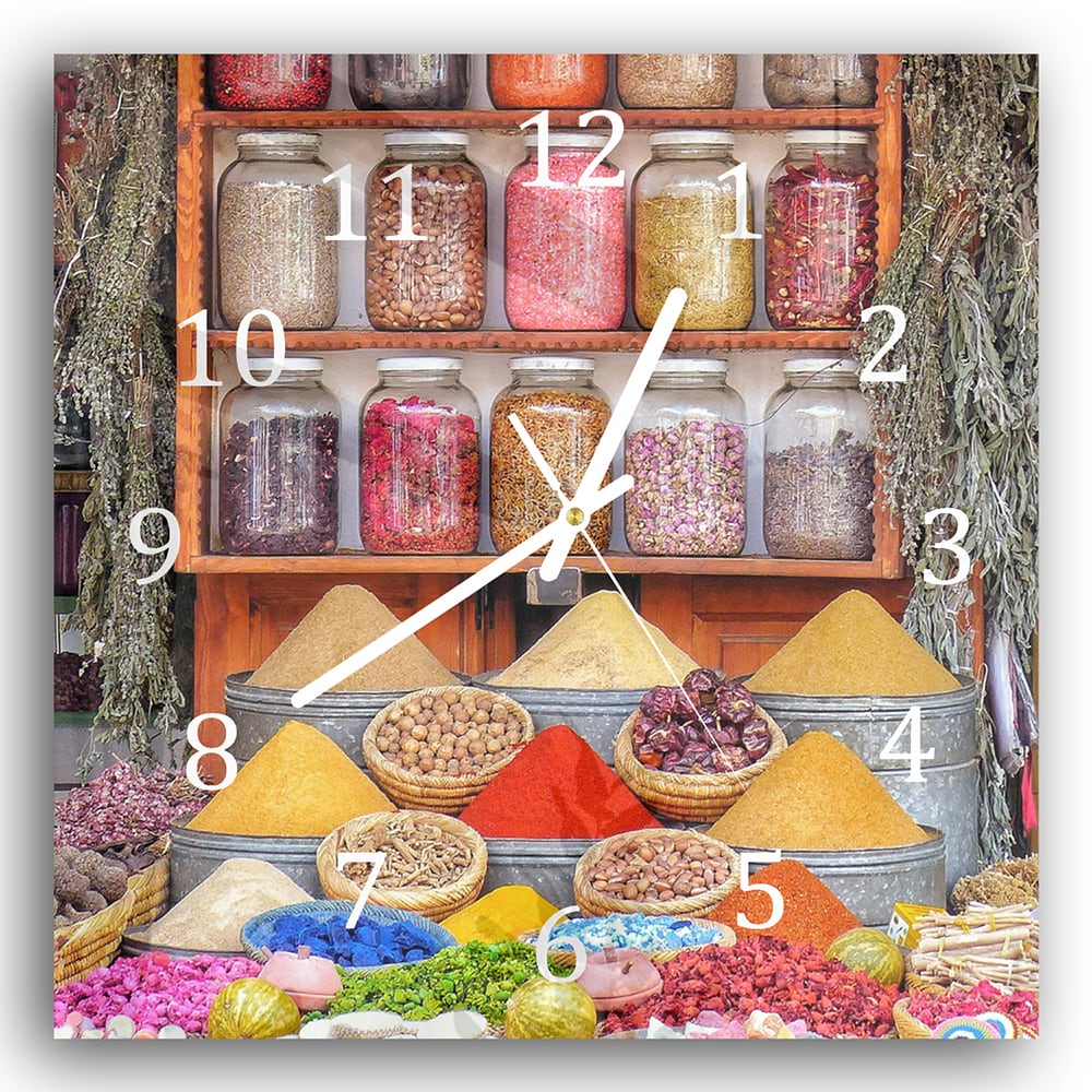 Wandklok 30x30 - Gehard Glas - Specerijenwinkel