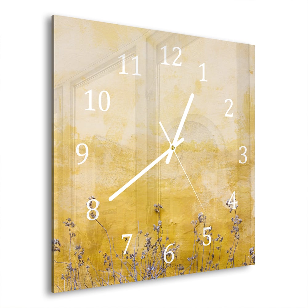 Wandklok 30x30 - Gehard Glas - Waterverf op Muur