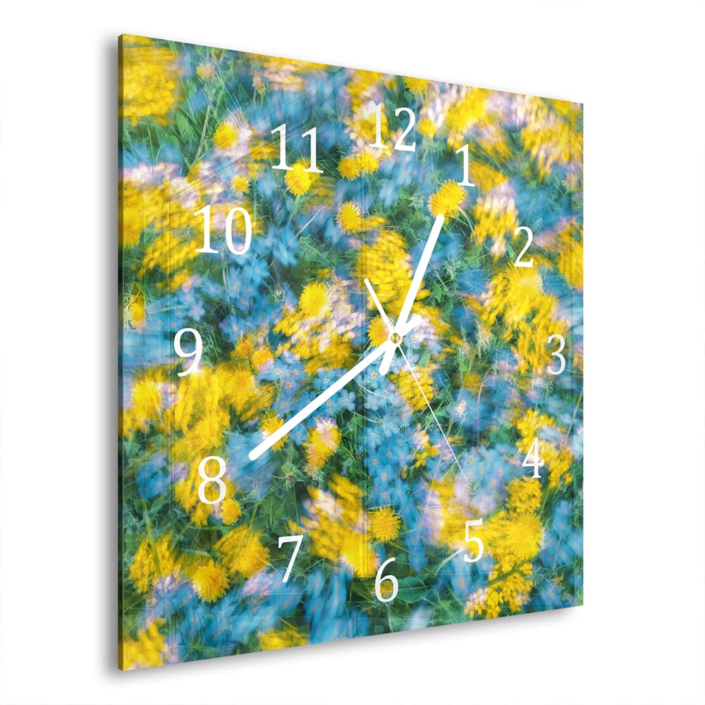 Wandklok 30x30 - Gehard Glas - Vrolijke Bloemen