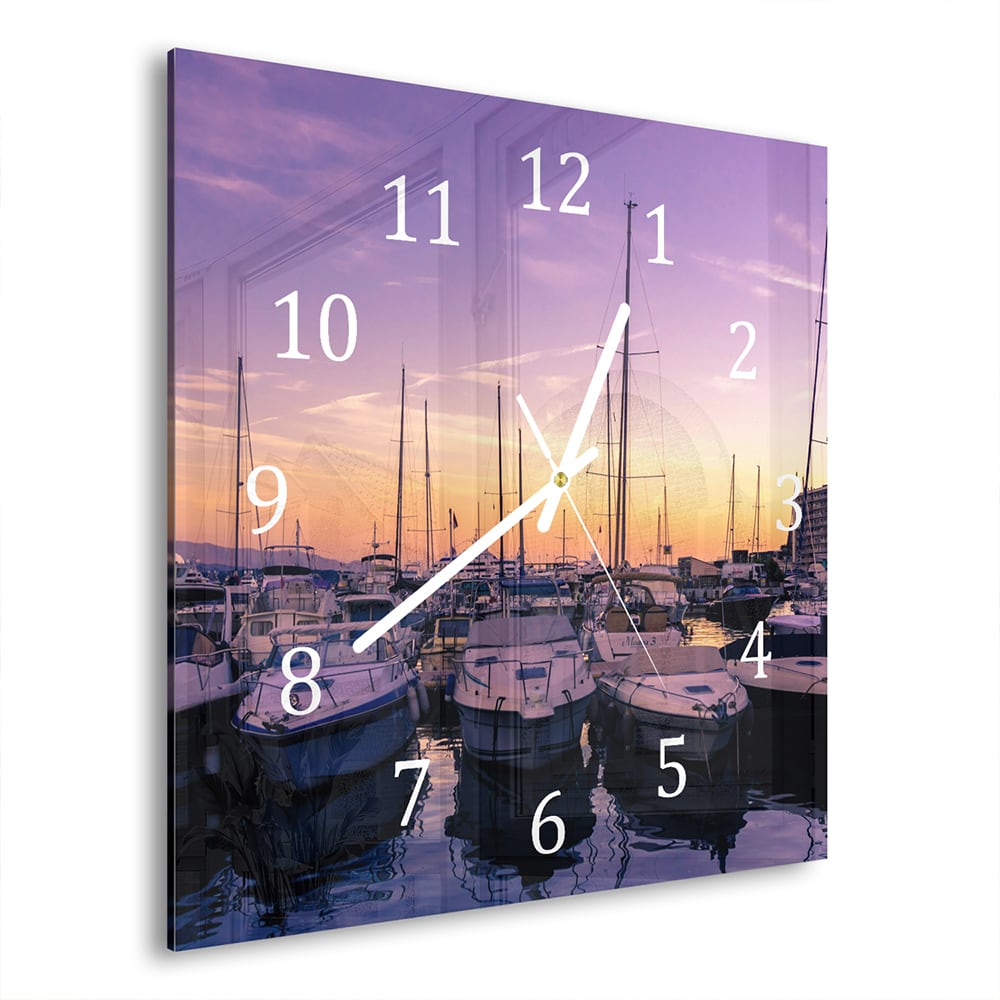 Wandklok 30x30 - Gehard Glas - Jachthaven