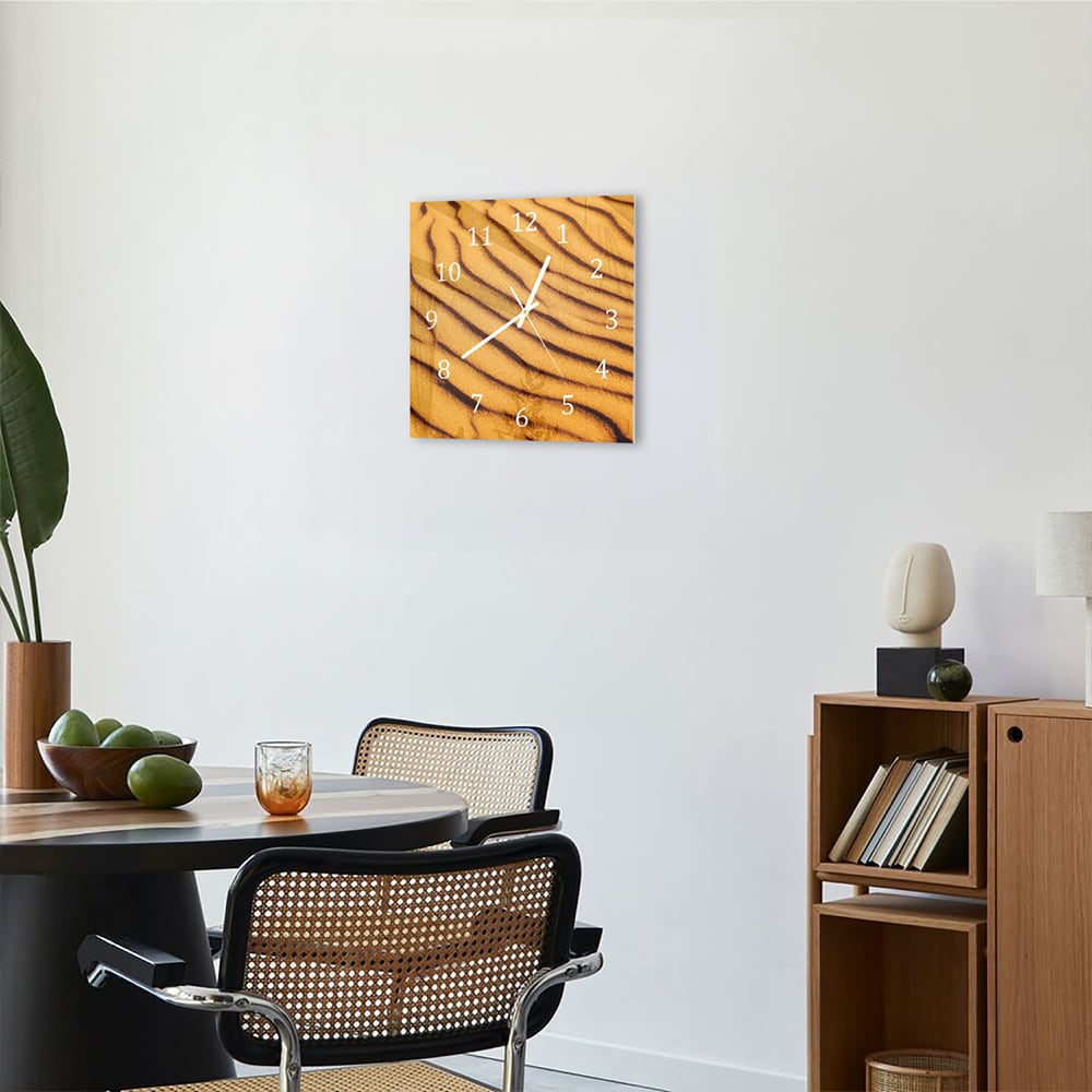 Wandklok 30x30 - Gehard Glas - Gelaagd Zand