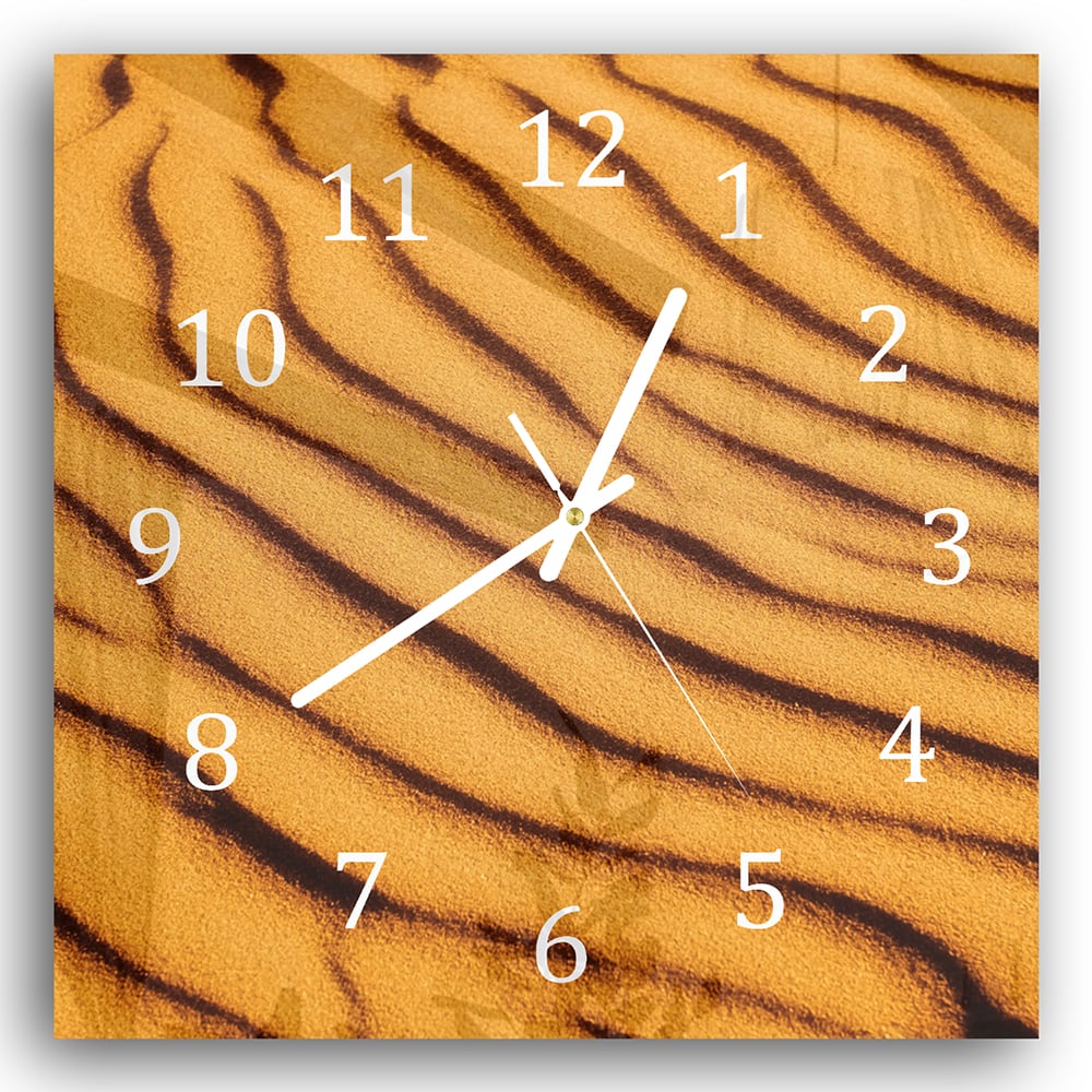 Wandklok 30x30 - Gehard Glas - Gelaagd Zand