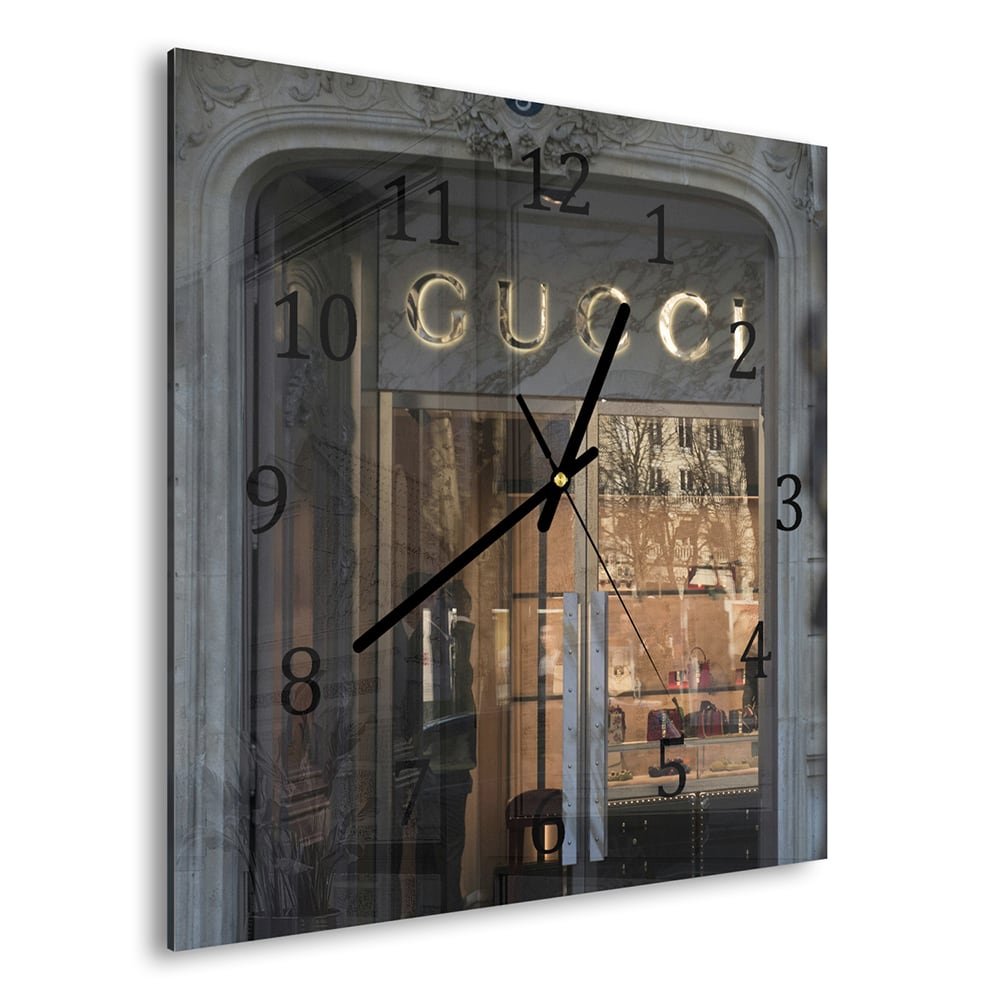 Wandklok 30x30 - Gehard Glas - Gucci Winkel