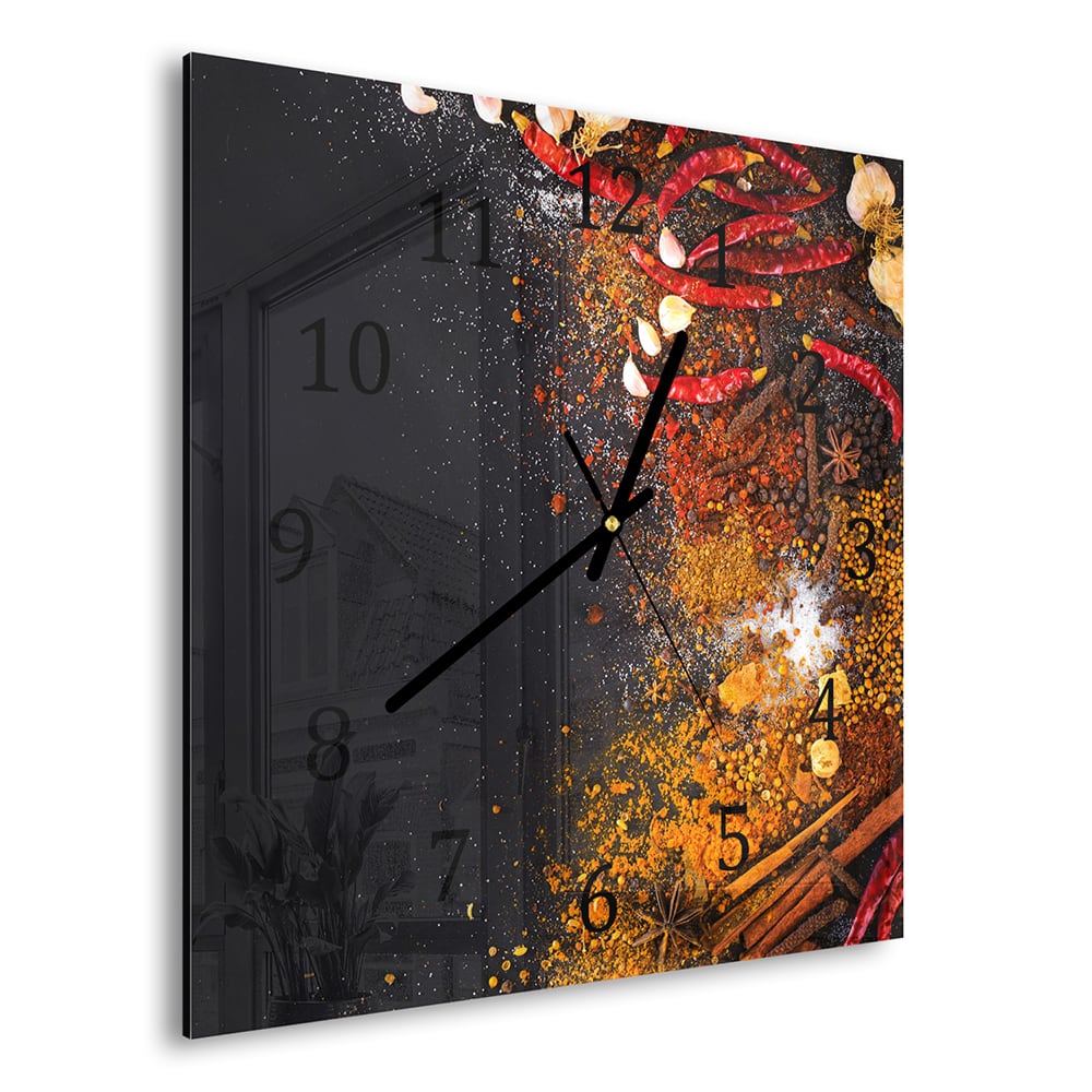 Wandklok 30x30 - Gehard Glas - Smaakvolle Specerijen