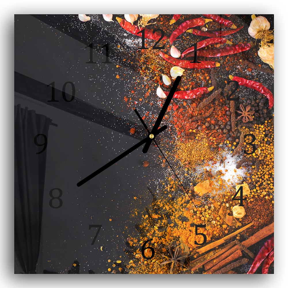 Wandklok 30x30 - Gehard Glas - Smaakvolle Specerijen