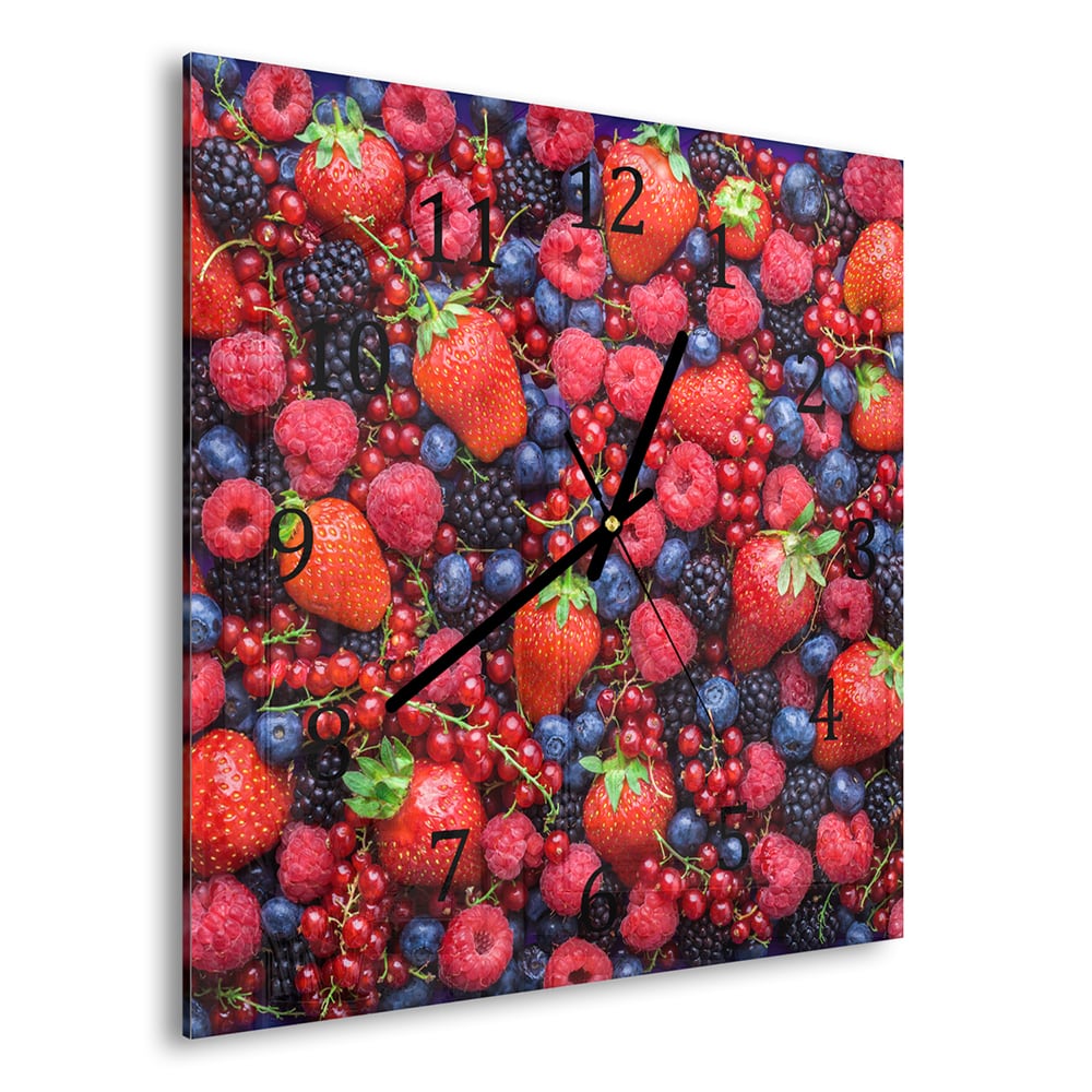 Wandklok 30x30 - Gehard Glas - Zomerfruit