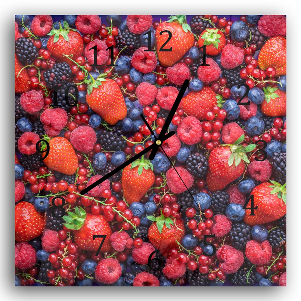 Wandklok 30x30 - Gehard Glas - Zomerfruit