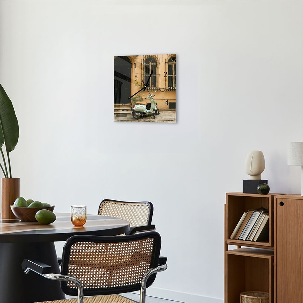 Wandklok 30x30 - Gehard Glas - Vespa Groen