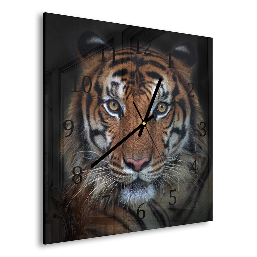 Wandklok 30x30 - Gehard Glas - Sumatraanse Boze Tijger