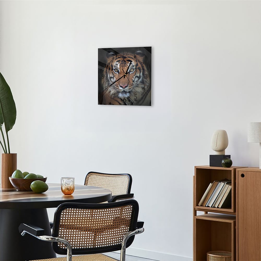 Wandklok 30x30 - Gehard Glas - Sumatraanse Boze Tijger