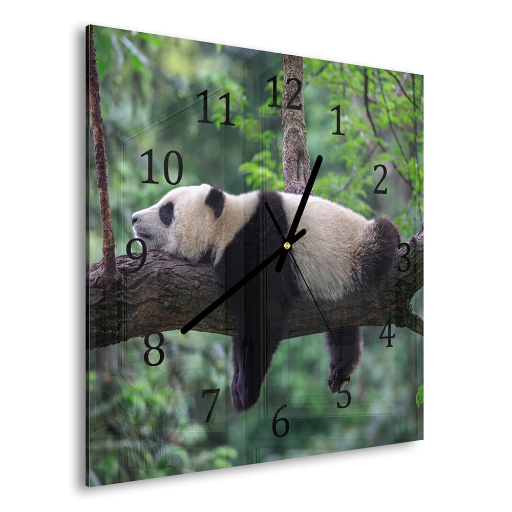 Wandklok 30x30 - Gehard Glas - Panda