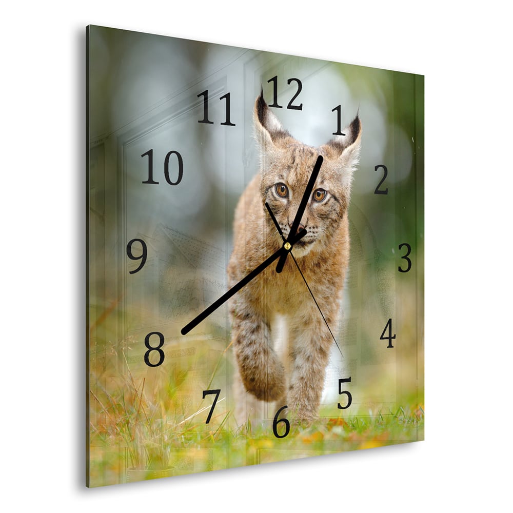 Wandklok 30x30 - Gehard Glas - Jonge Lynx